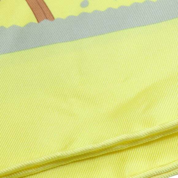 HERMES Yellow Silk Scarf - Picture 10 of 13